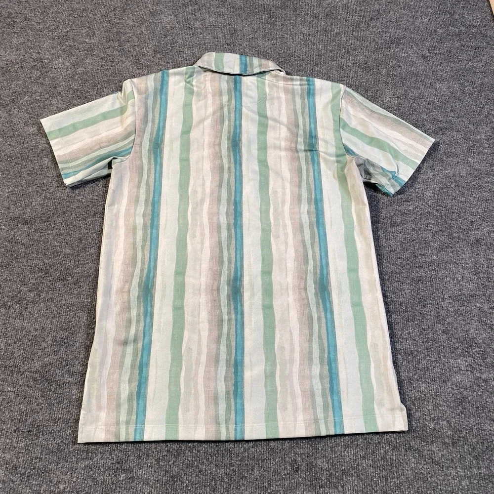 Shore Brand Mens S Golf Casual Stretch Polo Shirt Vertical Striped Made in USA